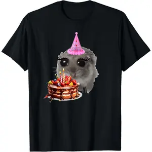[100% Cotton] Birthday Sad Hamster Viral Social Media Meme Hamster T-Shirt Golf Gift T-Shirt For Men And Women