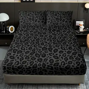 3pcs Classic Leopard Print Bedding Set, High-Quality Printed Home Dormitory, Suitable for All Seasons, Includes Comfortable Fitted Sheet and Pillowcases