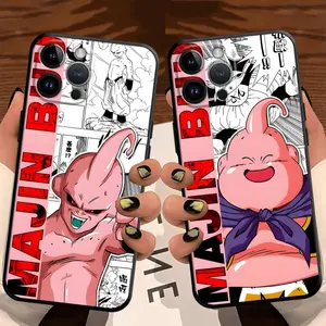 TPU Soft Case for iPhone 17 16 15 14 13 12 11 Pro Pro Max Air Black Comic Majin Buu Phone Cover Durable Protective