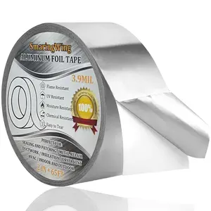 Duct Tape Heavy Duty Waterproof, Premium Aluminum Foil Tape (2"*65Feet,3.9mil), Silver Metal Ducting Tapes, High Temperature, Dryer Vent Insulation Tape for Ductwork, Sealing, Patching, Furnace, HVAC