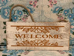 wood welcome Plaque