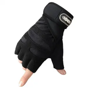 Men's fitness gloves with wrist support, half-finger design for sports training, pull-up bar exercises, dumbbell equipment, cycling, anti-slip and callus prevention