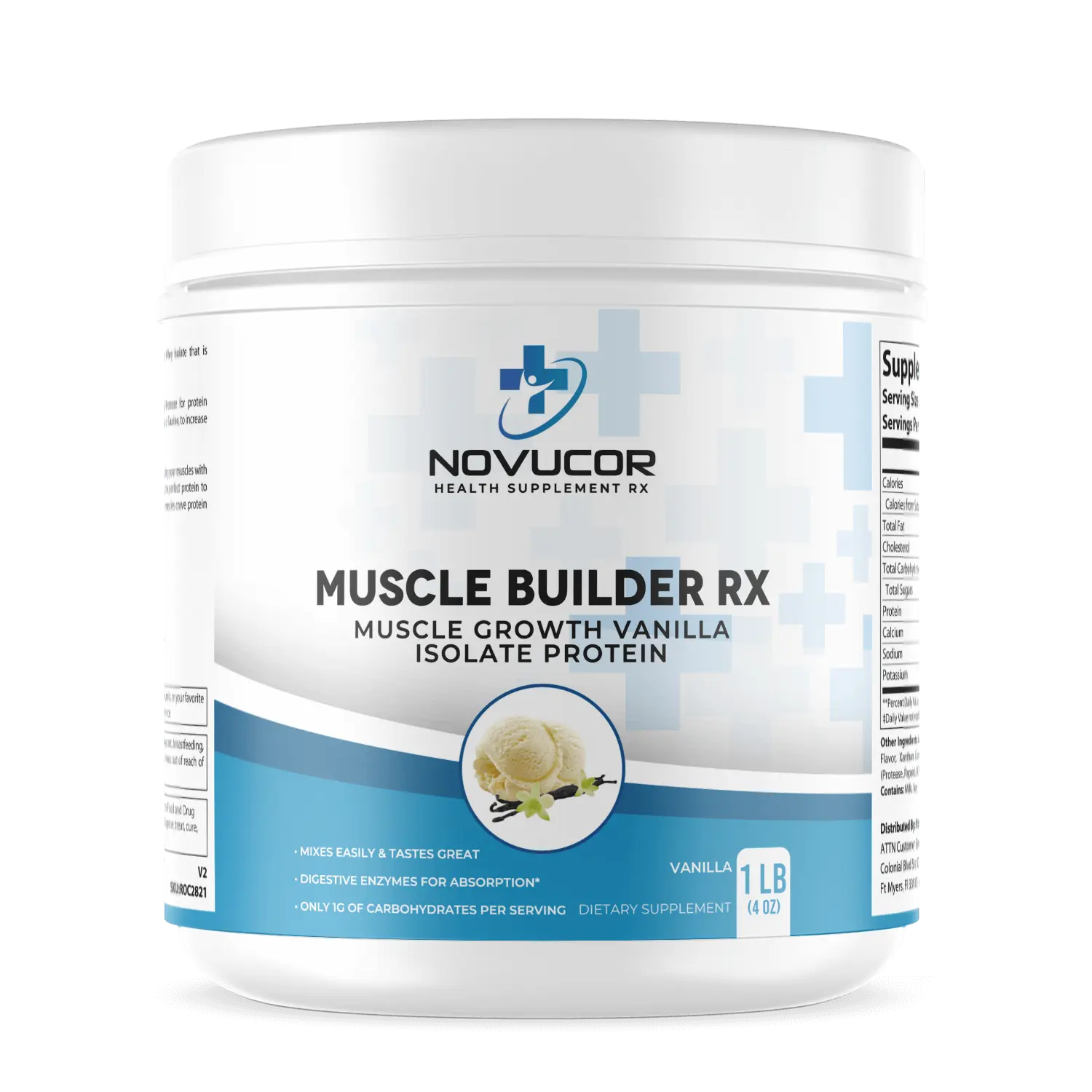 1lb Muscle Builder RX Muscle Growth Whey Isolate Protein (Vanilla) Healthcare Supplement Fitness Dietary