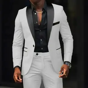Casual 2 Piece Men Wedding Suits Solid Slim Fit Shawl Lapel Blazer Pant Designs Party Prom Suits Best Man Business Wear Suit business casual outfits office work clothes