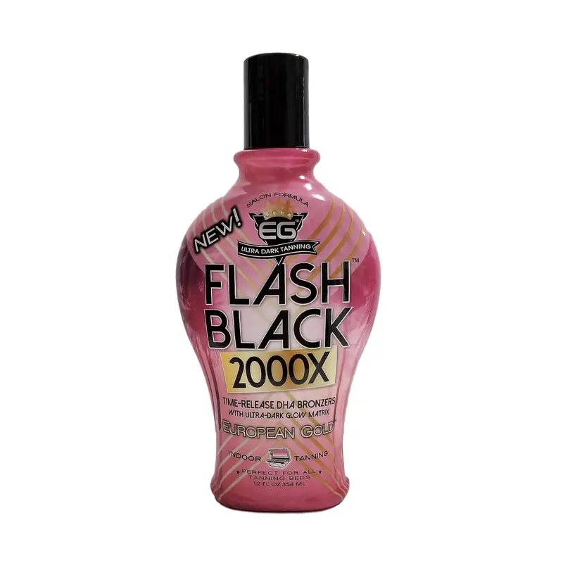 European Gold Flash Black 2000X Indoor Tanning Lotion with Time-Release DHA Bronzers, 12 Ounce Body Care Coconut