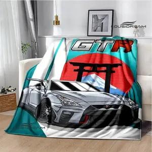 GTR racing retro printed blankets Warm blanket soft and comfortable home travel bed blanket picnic blanket birthday gift  Lightweight and skin-friendly, a must-have for home and travel.