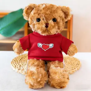 Personalized Teddy Bear, 11-Inch Teddy Bear (Including Clothing), Wedding Decoration Teddy Bear, Soft Cuddly Gift, Perfect Gift For Boyfriend Or Girlfriend On Valentine's Day, Birthday, Christmas, Suitable For Various Occasions