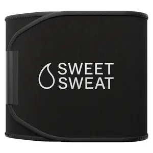 Sweet Sweat Ab Trainer 'Xtra-Coverage' Belt | Premium Waist Trainer with more Torso Coverage for a Better Sweat! (Large) Black