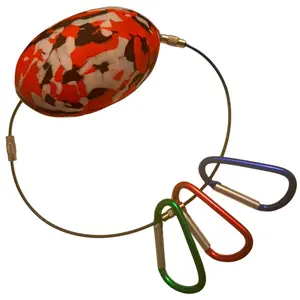 Floating Keychain - 3 Inch EVA Camo floats with Steel Cables and Carabiners - Protect Valuables while on the water!