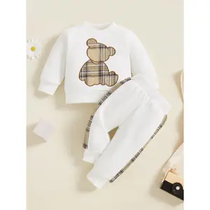 Toddler Baby Boy Clothes Infant Long Sleeve Bear Print Tops + Pants Sweatsuit Outfits