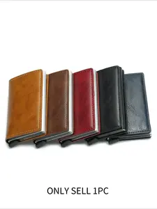 Carbon Fiber Card Holder for Men - RFID Blocking Slim Minimalist Wallet, Small Leather Money Clip & ID Card Holder, Male Purse, Rfid Blocking Wallets