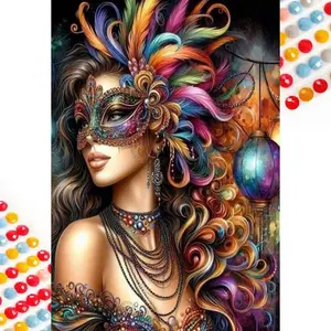5D DIY Full Drill Round Diamond Painting - Diamond Painting Kit Complex Feather Design Mosaic Canvas DIY Wall Art, Home Wall Decoration, Diamond Painting Set, DIY Kits
