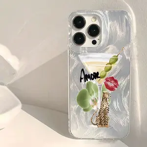 Fashionable Leopard Print Martini Phone Case, Suitable for iPhone 17 Pro Max Phone Case 17 Air 16E 16 15 Plus 14 13 12 11 X XS Max. A Luxurious Designer Style, It Is An Ideal Holiday Gift For Friends, Family, Or Yourself.