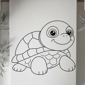 DTF Transfer Outline - Press & Paint Outline, Color your own DTF Print - Turtle -Coloring Activity - Kids Paint Party