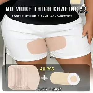 40 Pcs Disposable Anti-Friction Pads, 20 Thigh Pads + 20 Chest Pads, Soft Invisible, Polyester Non-Woven, Breathable Material, Unisex Design, All-Day Comfort, Ideal for Summer Outdoor Fitness
