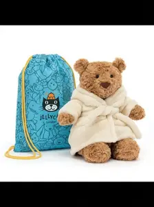 JellyCat Bear Bartholomew Plush Toy Soft Comfortable Cute Design 40cm Perfect Valentine Birthday Gift Idea for Her Kids