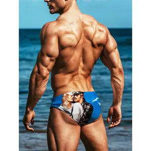 Mens Tom Of Finland Inspired Leather Daddy Lover Printed SwimBriefs Sexy Low Rise Underwear Bold Graphic Design Soft Stretch Fabric Lightweight Breathable Quick Dry Comfortable Fit Confident Masculine Style Perfect For Lounge Party Or Daily Wear
