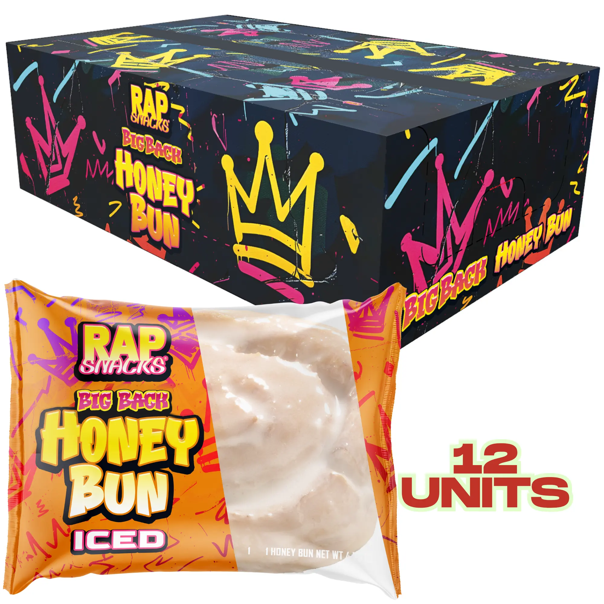 Rap Snacks Big Back Iced Honey Bun (Case of 12) Rap Snacks Big Back Iced Honey Bun (Case of 12)