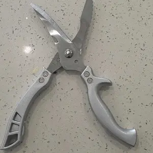 Professional Heavy-Duty Kitchen Shears with Slip Handle & Safety Lock, Stainless Steel, Dishwasher Safe, Meat Cutting, Turkey, Fish, Vegetables, Ergonomic Grip, Home Kitchenware