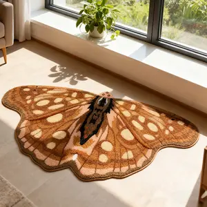 Vintage Butterfly Area Rug, Soft Washable Plush Carpet Style Home Decor for Living Room Bedroom Bathroom