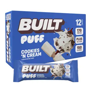 Built Bar, Puff Protein Bar, Cookies 'N Cream, Protein Packed Snack