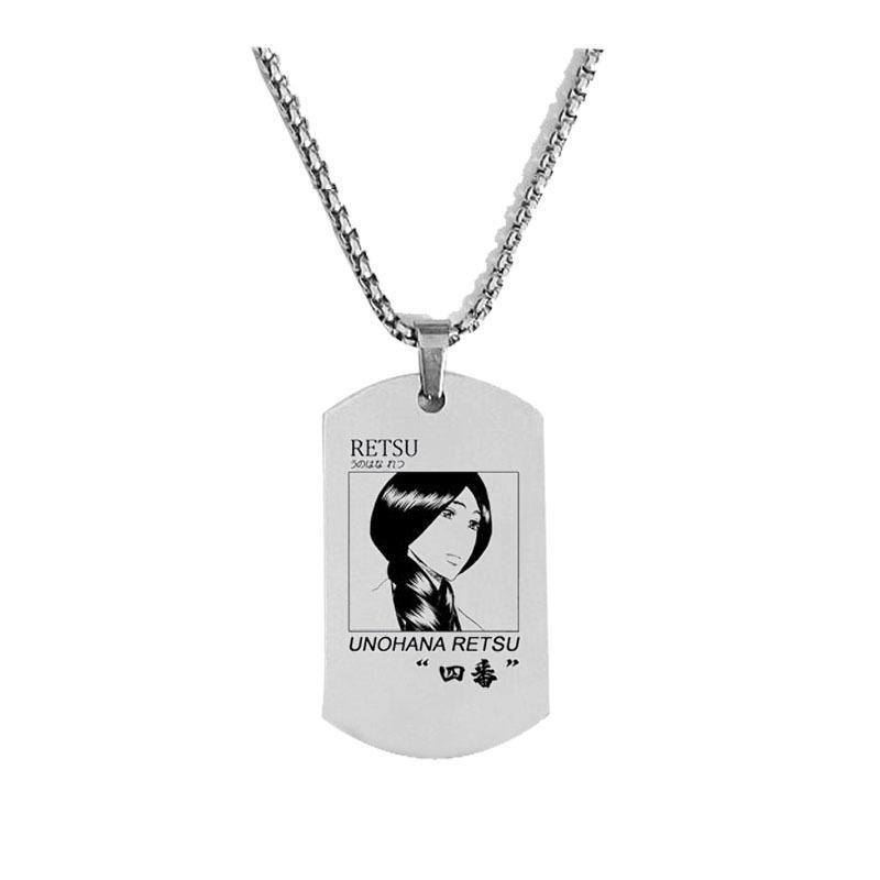 Anime Bleach Gotei 13 Captain Necklace Stainless Steel Laser Pendant Lchimaru Gin Aizen Sousuke Unohana Retsu Necklace For Fans