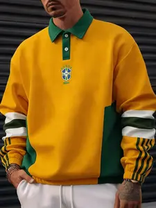 Men's Comfort Series Pullover Sweatshirt, Casual Long Sleeve Loose-Fitting Top, Fall & Winter Fashion, Print Pattern, H-Type Silhouette