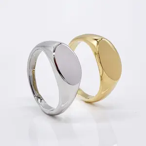 Minimalist Oval signet ring, Geometric Minimalist Ring for men and women, Waterproof pinky ring