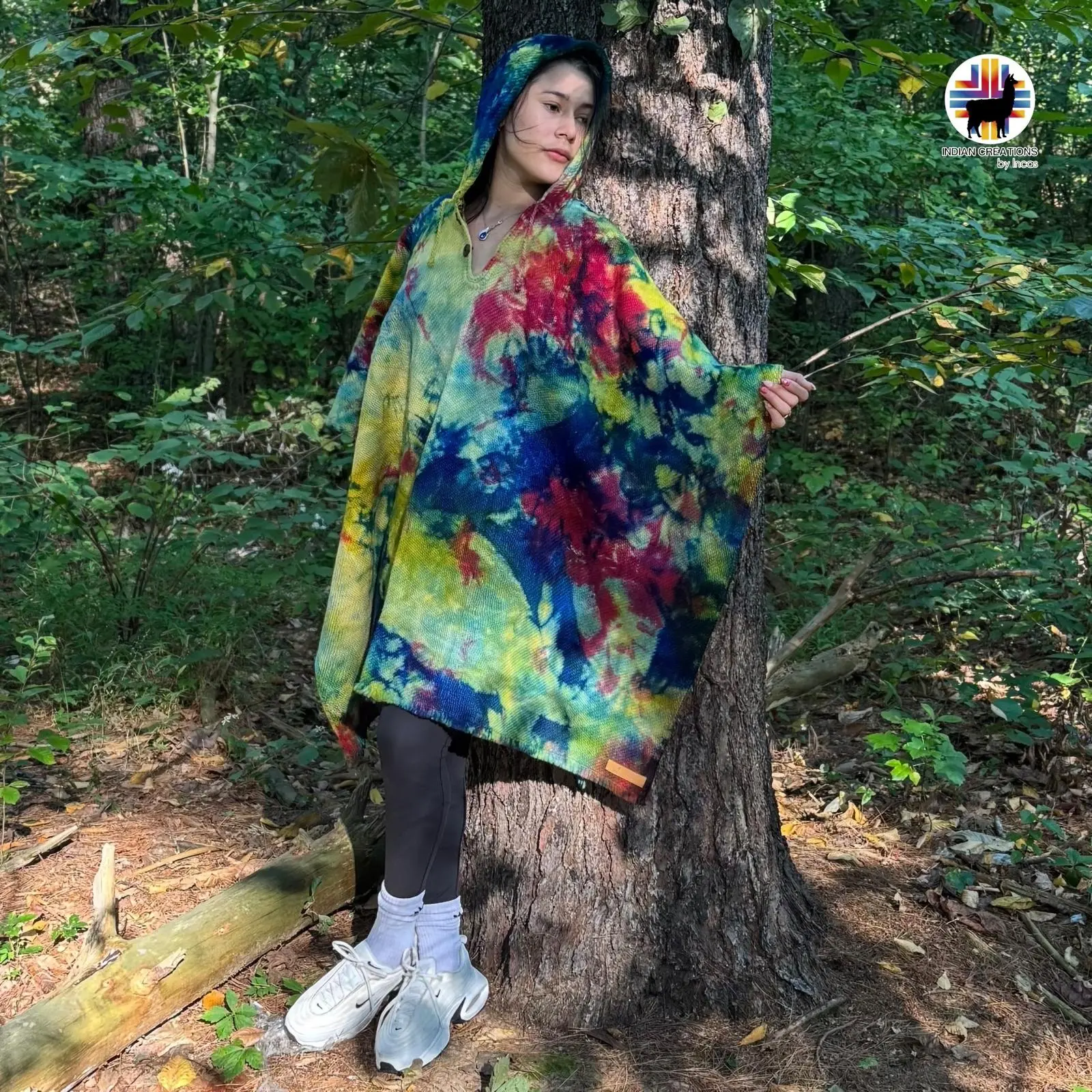 Handmade Cockscomb Wool Poncho - 100% Sheep Wool, Unisex, 43x35 Inches, Andean Artisan Craft, Winter & Fall Warmth, One Size Fits Most