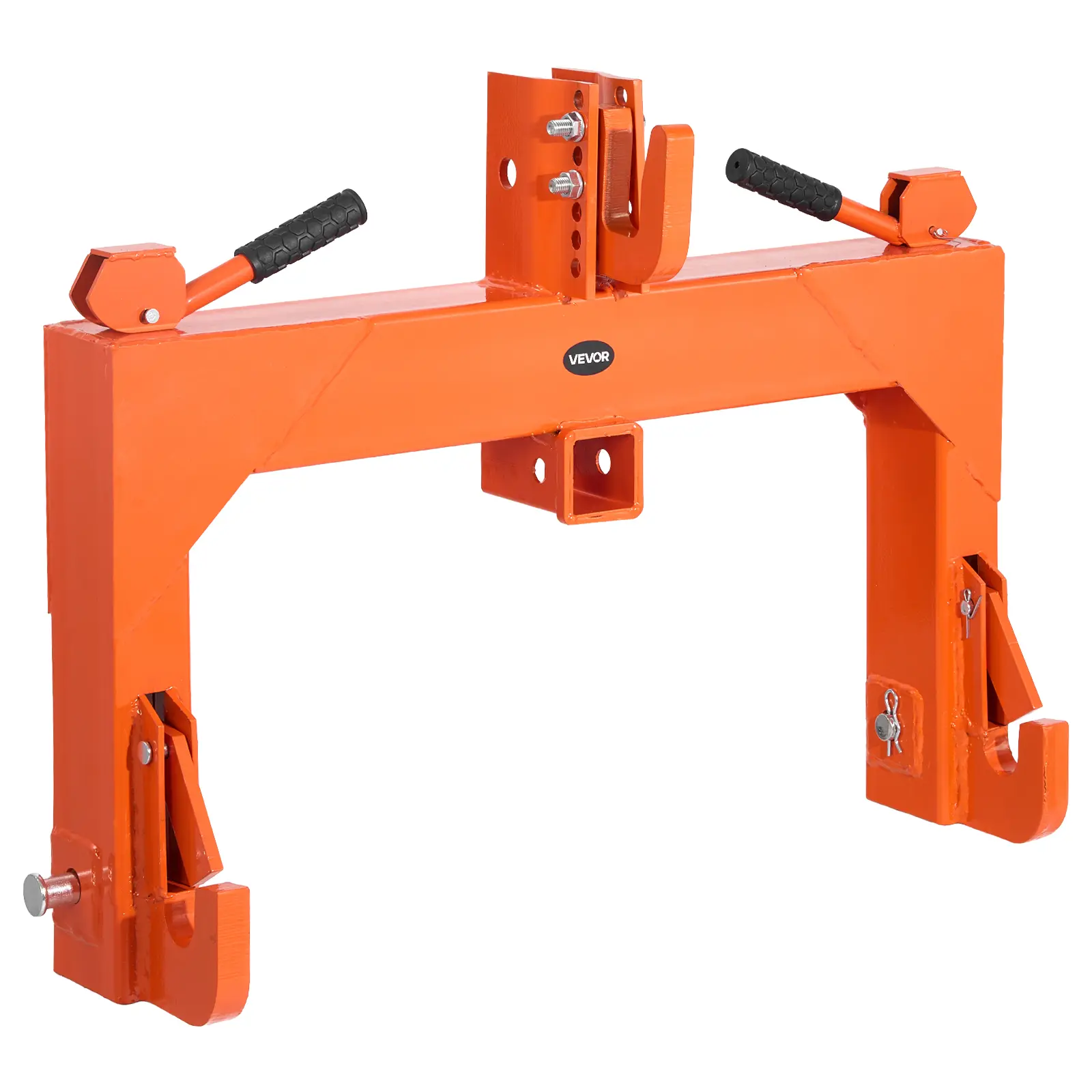 【SummerFinds】VEVOR 3-Point Quick Hitch with 2 in Receiver, 3000 Lbs Lift Capacity, 3-Pt Hitch with 5 Level Adjustable Bolt, Adaptation to Category 1 & 2 Tractor, Heavy Duty 3 Point Attachments, Orange