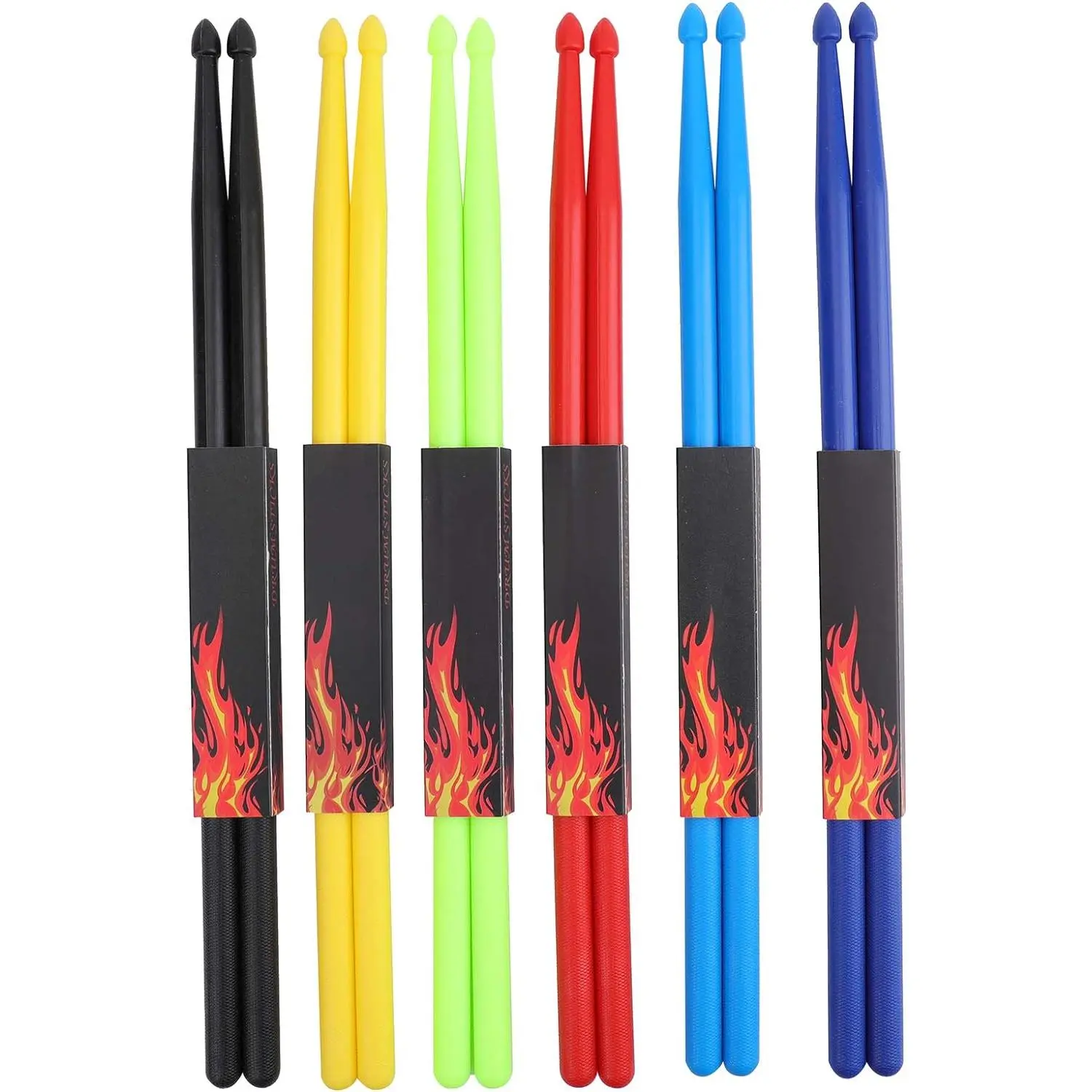 6 Pairs 5A Nylon Drumsticks, Exercise Plastic Drum Sticks, Lightweight and Durable Sticks for Drums, Musical Instrument Percussion Accessories