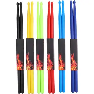 6 Pairs 5A Nylon Drumsticks, Exercise Plastic Drum Sticks, Lightweight and Durable Sticks for Drums, Musical Instrument Percussion Accessories