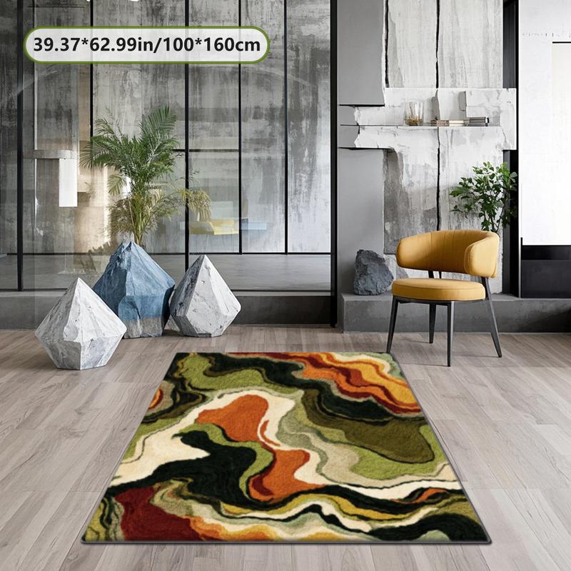 Velvet Fabric Vintage Area Rug - Soft Comfort, Retro Pattern, Living Room Decor, Decor for Living Room, Rugs for Bedroom, Multi-Scene Use Sofa Pad