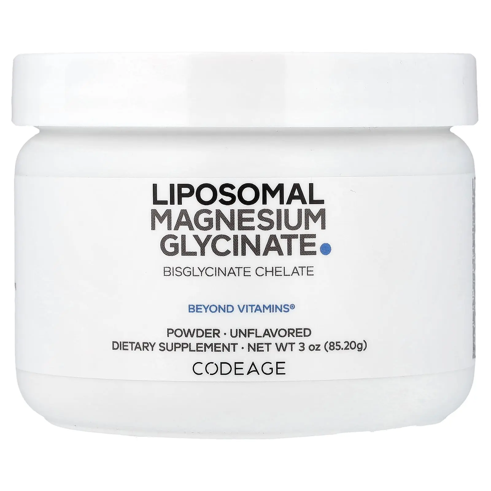 Codeage Liposomal Magnesium Glycinate Powder, Unflavored, 3 oz (85.2 g)