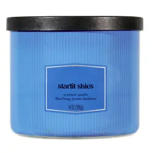Starlit Skies 3-Wick Textured Wrapped Scented Candle 14 oz - Freshener for Decor