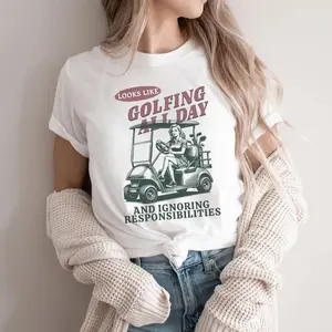 Golf Matching Shirts, Funny Golf Shirt for Wife, Cute Golfer Gift for Mom, Golfing Wife, Golfing Shirt, Gift for Her, Golf Tournament Matching T-Shirts,Fashionable Women Spring/Summer Top