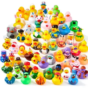 SVVH JOYIN 30 Pcs Rubber Ducks, Random Assortment Ducks Bulk with Mesh Carry Bag, Mini Rubber Duckies for Baby Bath Toys, Kids Toddler Summer Pool Toys Birthday Gifts Party Favors