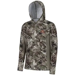 BASSDSASH Men's UPF 50+ Lightweight Hunting Camo Hoodie Quick Dry Performance Long Sleeve Fishing Shirt with Hood FS30M Athletic Top Sun Protection