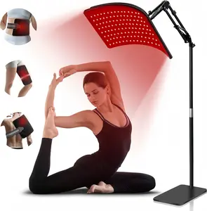 INTEO red light therapy device features a detachable panel with a stand, suitable for the face, back, and whole body. It is used for muscle recovery, fitness, relieving muscle pain and improving blood circulation, as well as improving sleep quality.