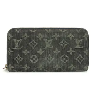 Pre-owned Louis Vuitton Denim Small Leather Goods Zippy Wallet Monogram Wallet