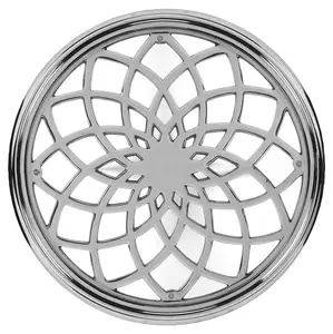 360 stand Distressed 3-Legged Silver Aluminum Open Lattice Round Top End Table - 25.75x17.5x17.5in, Transitional Indoor Furniture for Room Decor, Three Leg
