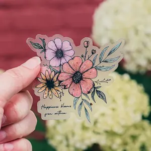 Happiness Blooms from Within Floral Sticker