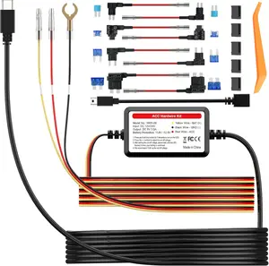 PRUVEEO Smart Acc Hardwire Kit, 12V- 30V to 5V 2A/3A, Intelligent and Adjustable Low Voltage Protection for Dash Cam, HWK-08