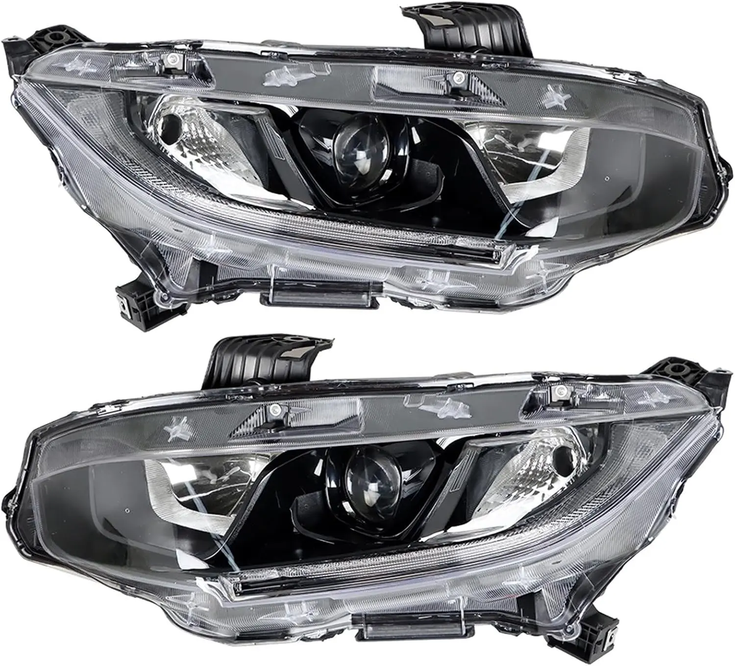 Headlight Assembly Replacement for Honda Civic 2016-2021 Headlights Set Driver ＆ Passenger Side