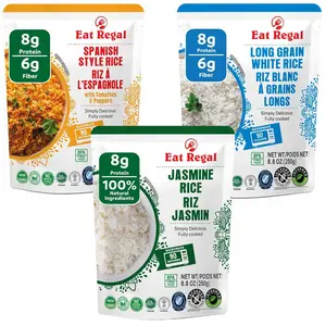 Eat Regal Heat & Eat Rice Variety Pack – 6 Pack (8.8 oz) – Spanish, Jasmine & Long Grain White Rice – Ready in 1.5 Minutes, Microwavable, Non-GMO, Gluten-Free