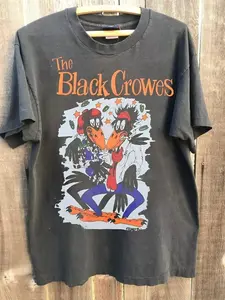 Rare 90S The Black Crowes Band Retro Charcoal Unisex T Shirt Reprint All Sizes