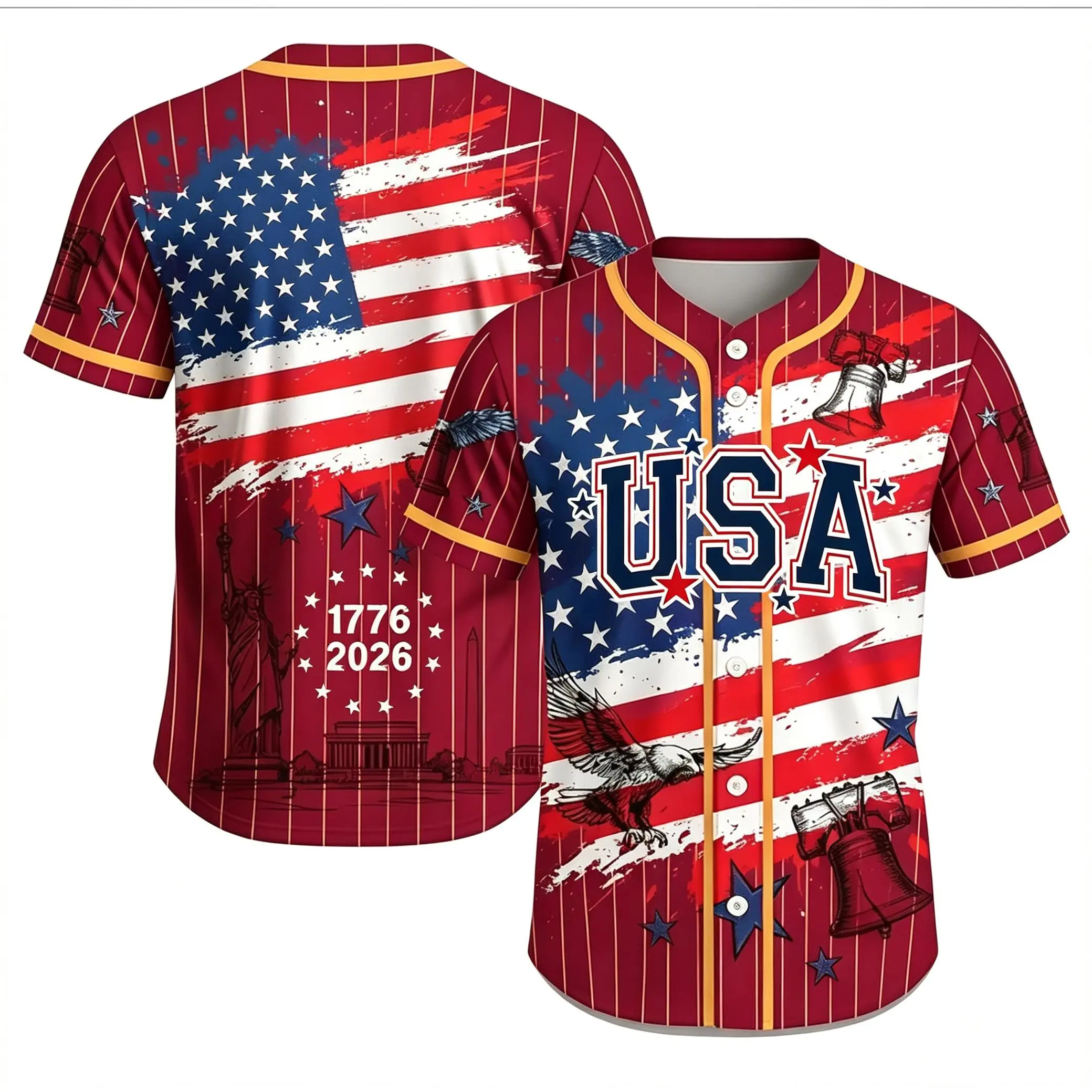 Patriotic Skull Baseball Jersey: 250 Years Freedom USA Flag Shirt # TikTokMadeMeBuyIt # USA250 # PatrioticEagle # 1776To2026 # Independence Day # AmericanPride # 250th Anniversary # PatrioticTee