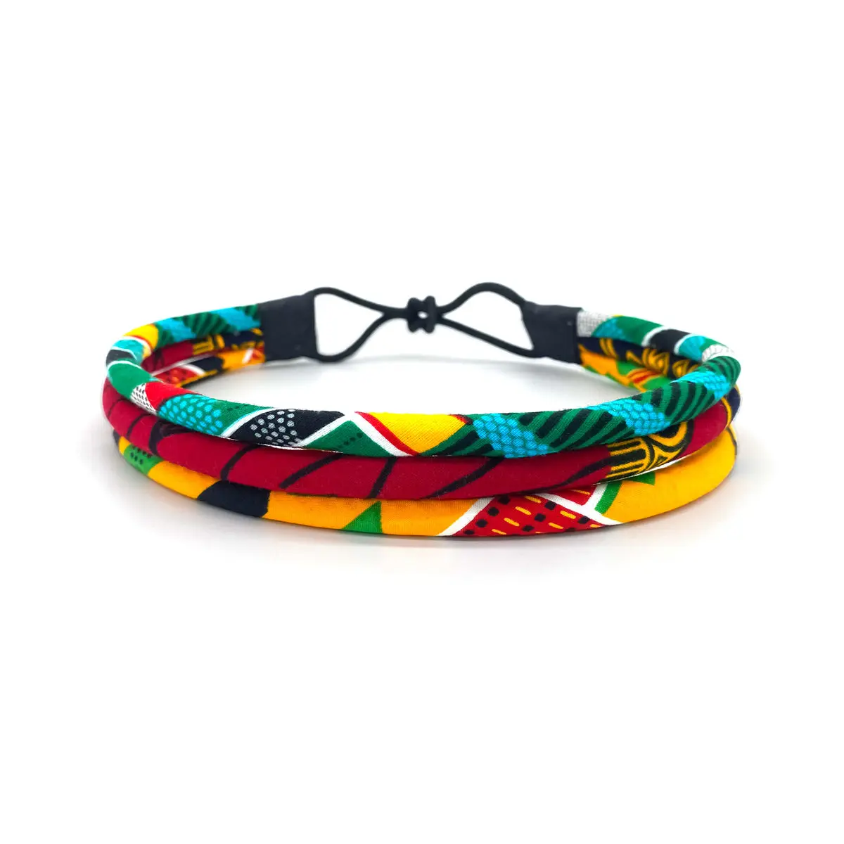 Multicolor African Print Kente Headband | Red, Yellow, Black, Green & Turquoise Headband | Ankara Headband | Cloth & Cord
