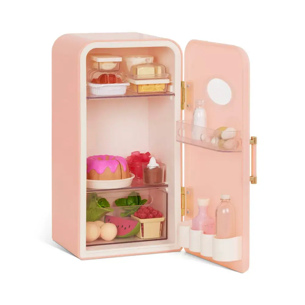 Our Generation Perfectly Fresh Mini Fridge & Play Food Accessory Set for 18" Our Generation Perfectly Fresh Mini Fridge & Play Food Accessory Set for 18"