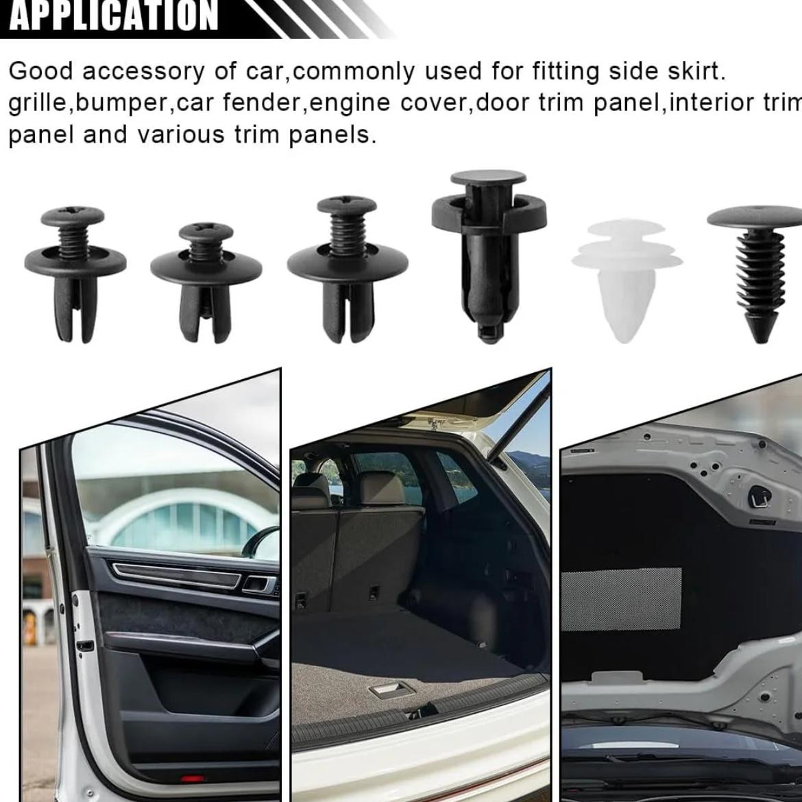 200PCS Car Clips for Hole Plastic Rivets RetainerFender Push Pin Fastener Bumper-a total of 6sizes Automotive Accessories Truck Detailing Custom Decor Carbon clavicular car clip